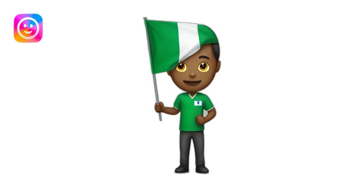 A man holding Nigeria flag emoji AI Emoji Generator