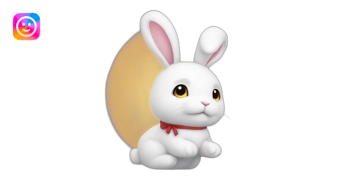 white rabbit cute plush emoji | AI Emoji Generator