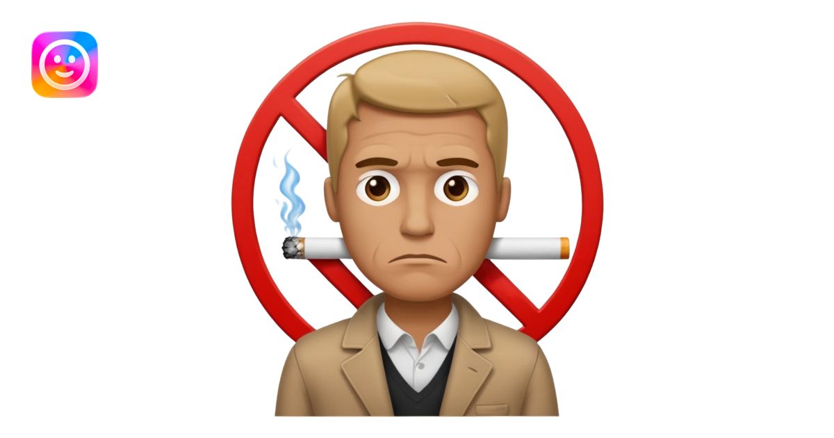 no smoking sign with a man emoji | AI Emoji Generator