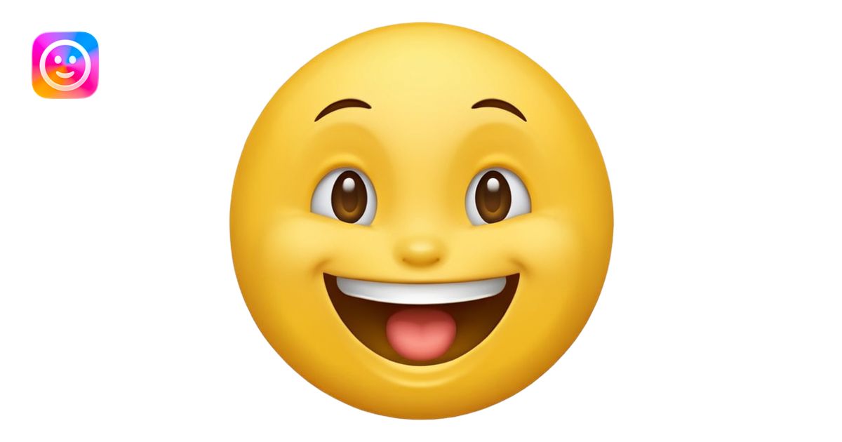 Emoji, yellow round smiling face, open mouth emoji | AI Emoji Generator