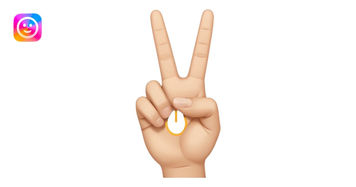 peace sign emoji but with the middle and ring fingers up not the index ...