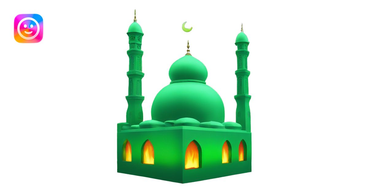 mosque in a green fire emoji | AI Emoji Generator