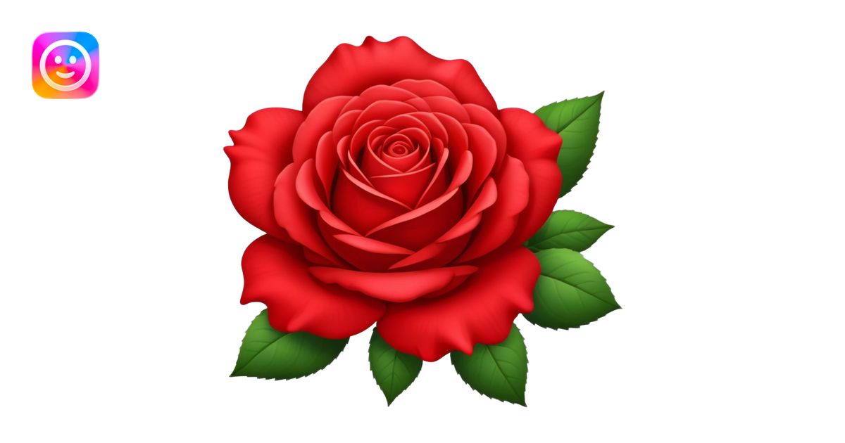 Realistic rose of Bittersweet red color in glamour style emoji | AI ...