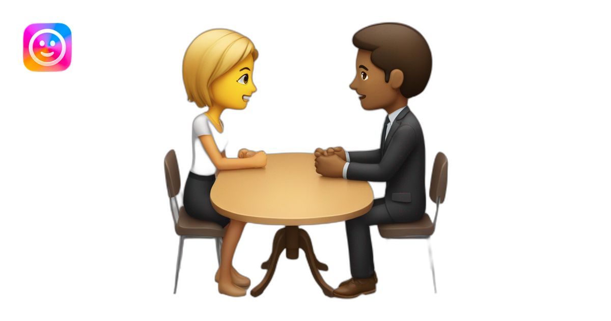 two person, interviewer and a brown person, talking, 4K, high-detailed ...