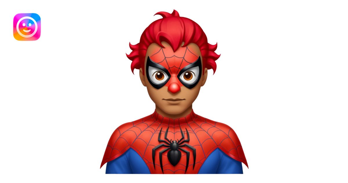 Create a man in a spider man costume with only clown nose emoji | AI ...