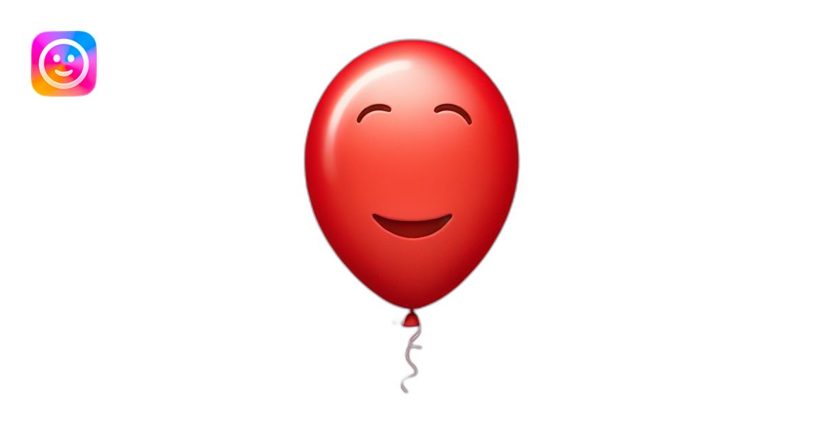 Red balloon with smiling face emoji | AI Emoji Generator