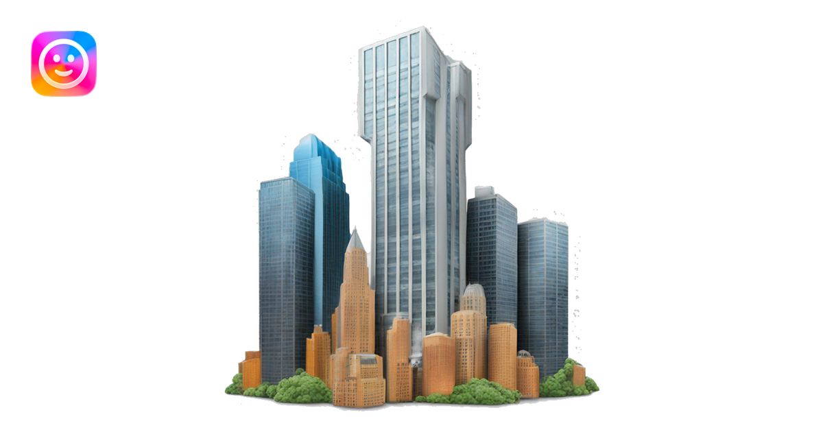credit card building amongst skyscrapers emoji AI Emoji Generator