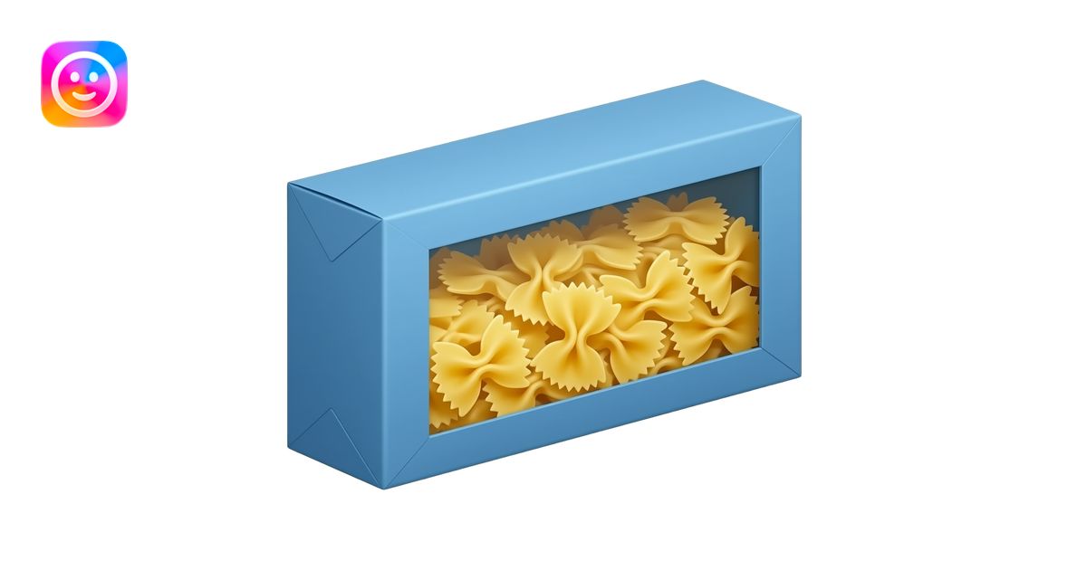 wide grocery store paper rectangular blue box of uncooked farfalle ...