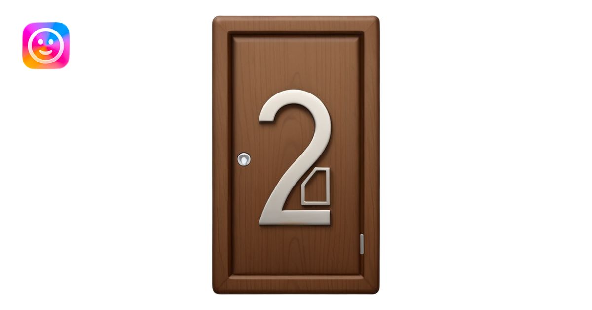modern house door number wood emoji | AI Emoji Generator