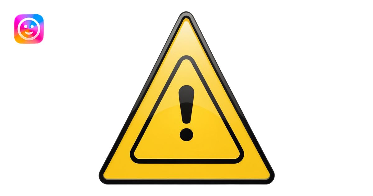 triangle warning sign with exclamation mark emoji | AI Emoji Generator
