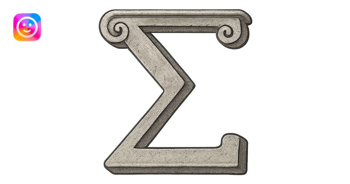 sigma symbol, classic Greek style emoji | AI Emoji Generator
