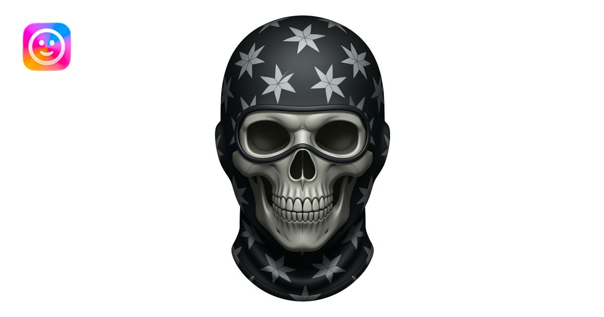 skull-pattern black balaclava mask dark military aesthetic, high ...