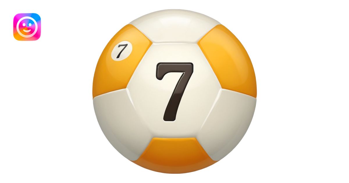Pool table ball with the number 7 only one number emoji | AI Emoji ...