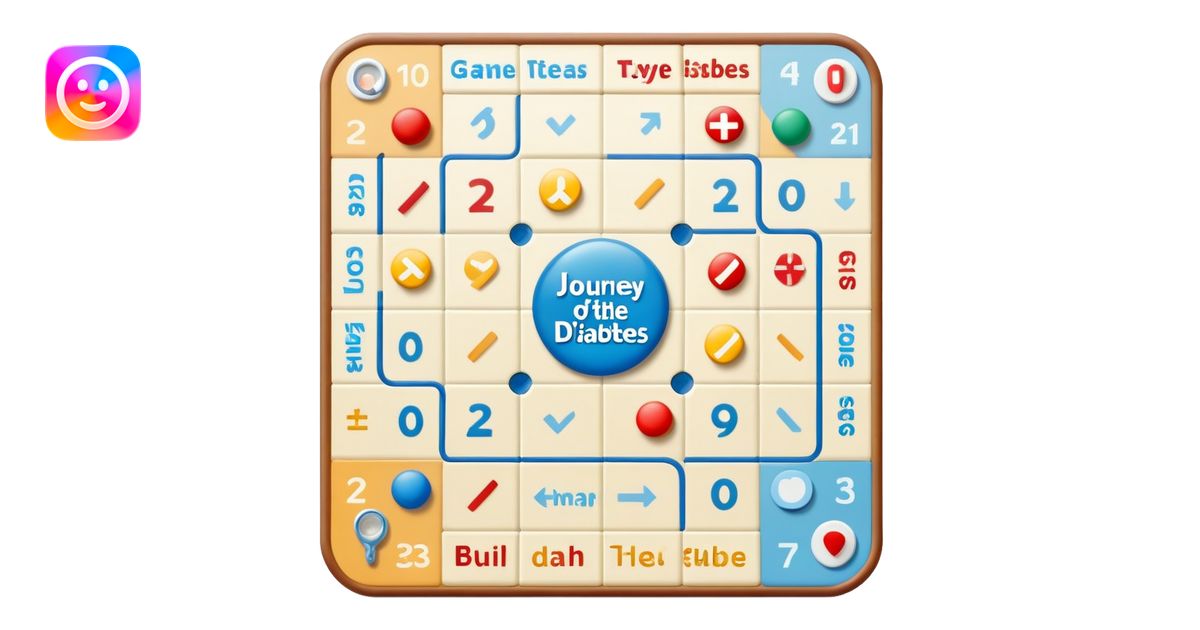 Design Game Board called Journey of Type 1 diabetes and Aging. Subtext ...