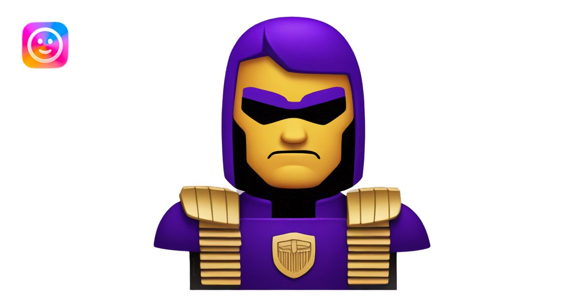 sad Tyrian purple judge dredd emoji | AI Emoji Generator
