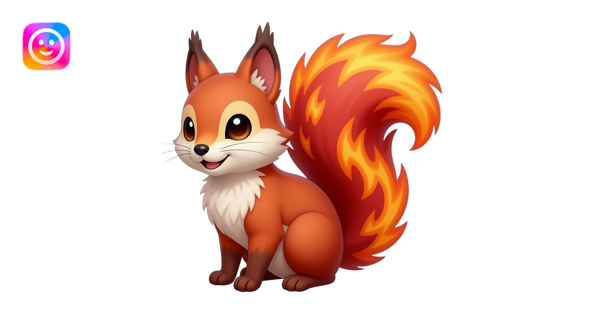 Hyper realistic fire red fur ablase with fire and shadow gradients ...