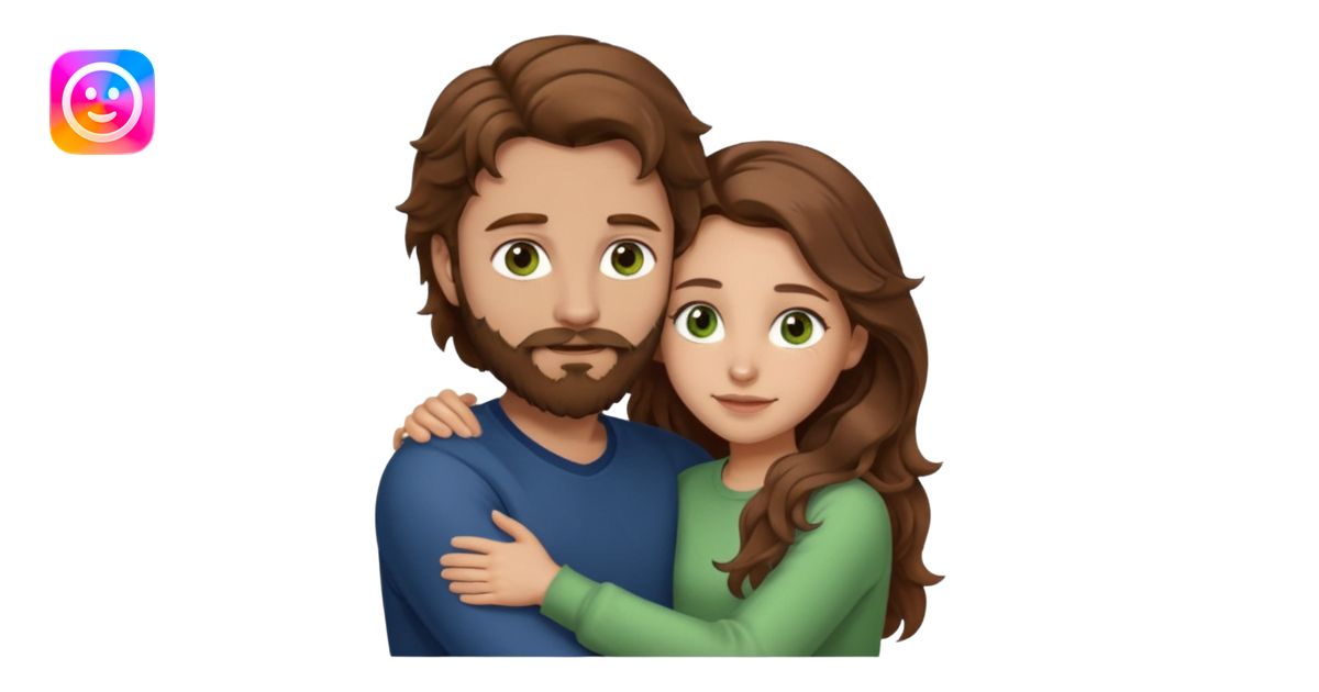 a man with brown hair and brown beard with hazel eyes and a girl with ...