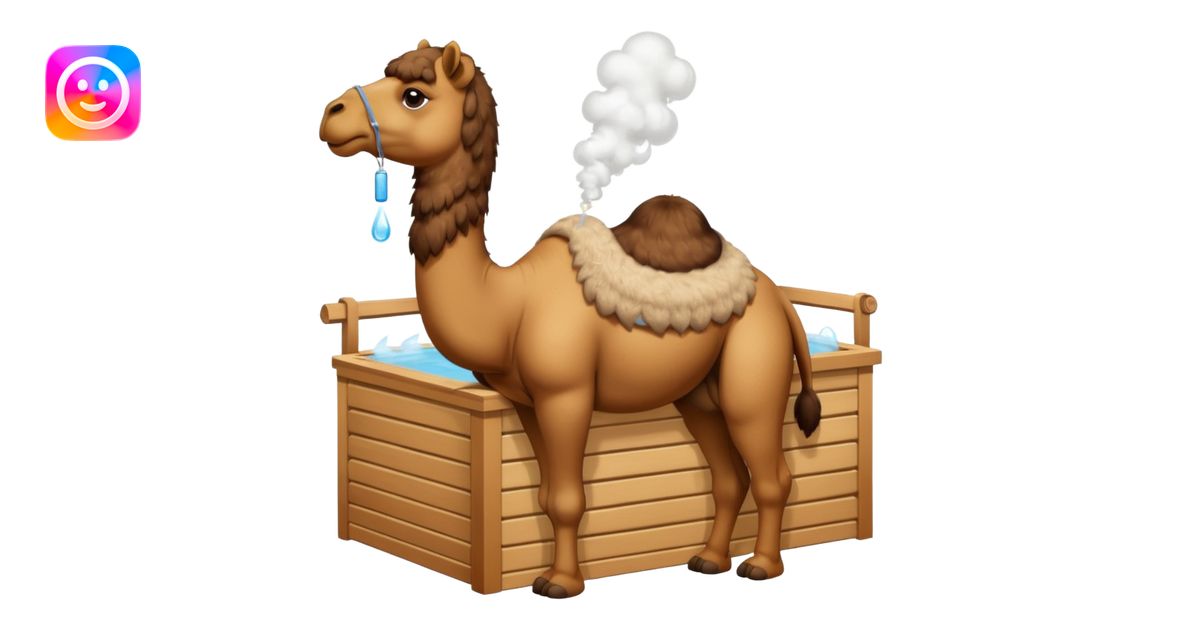 Camel in sauna emoji | AI Emoji Generator