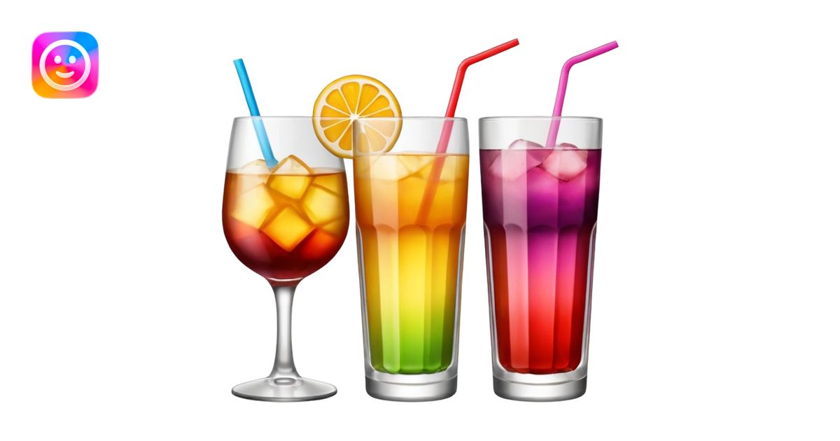 three drinks next to each other emoji | AI Emoji Generator