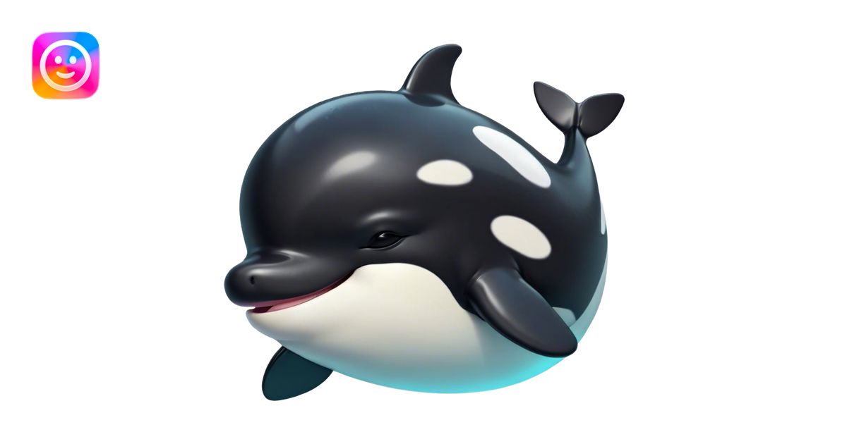 Meme-Worthy Cute Sleeping orca Portrait Emoji, Head resting peacefully ...