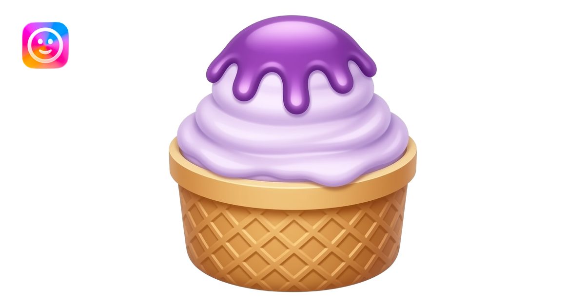 Ube sundae with ube syrup emoji | AI Emoji Generator