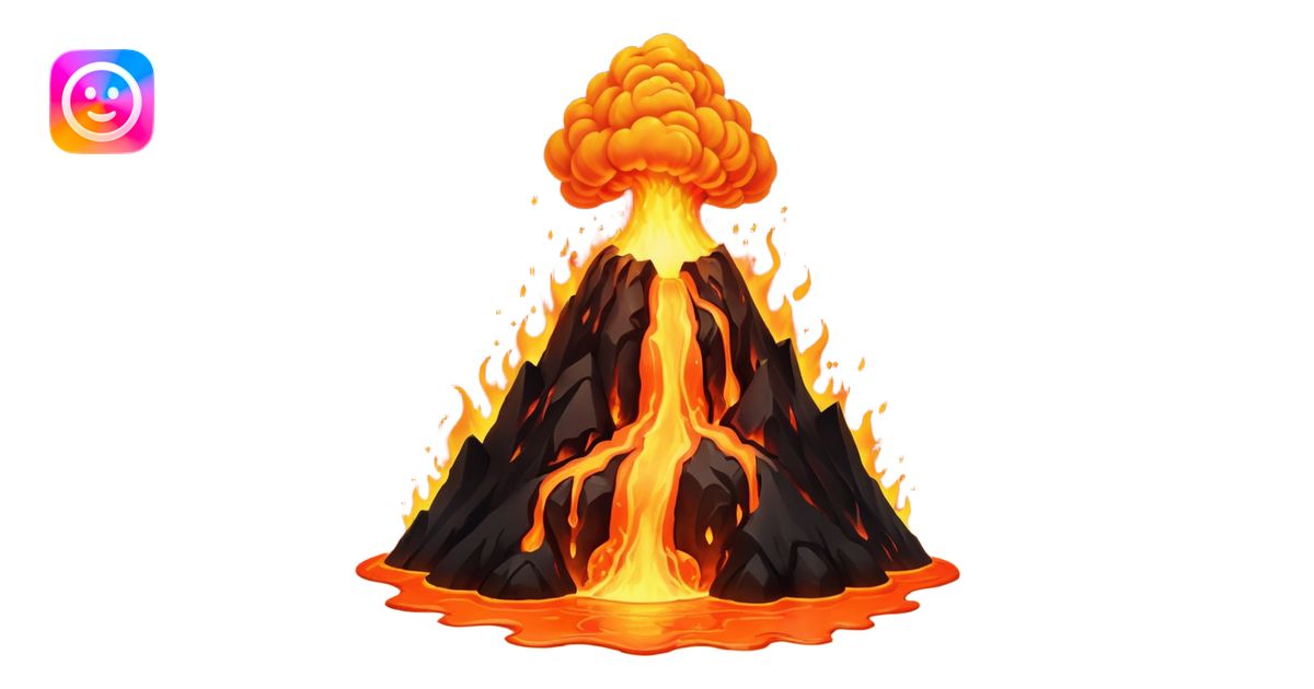 volcano big lava eruption no smoke emoji | AI Emoji Generator