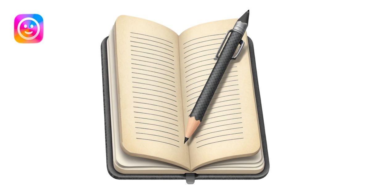 sketchbook with pencil emoji | AI Emoji Generator