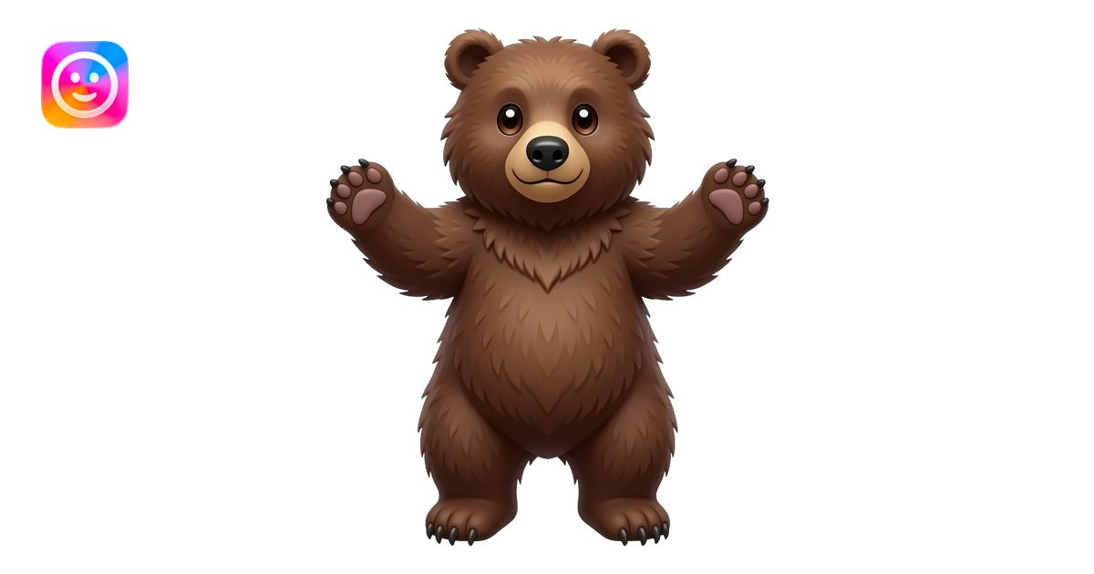 Female bear levitating emoji | AI Emoji Generator