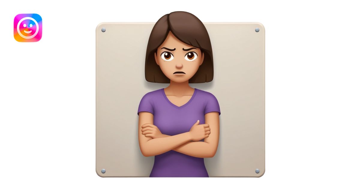 woman with avoidant attachment style with angry expression, arms firmly ...