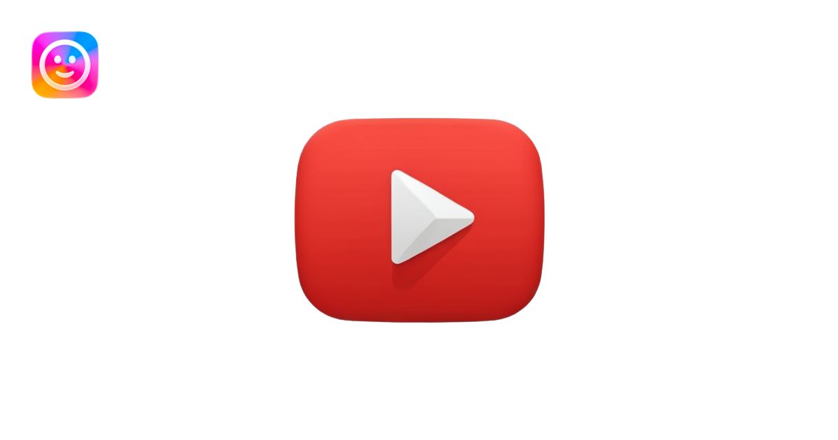 you tube logo play button animated you tube text emoji | AI Emoji Generator