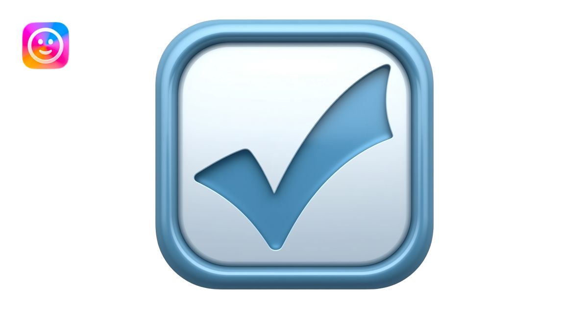 Blue Check Mark emoji | AI Emoji Generator