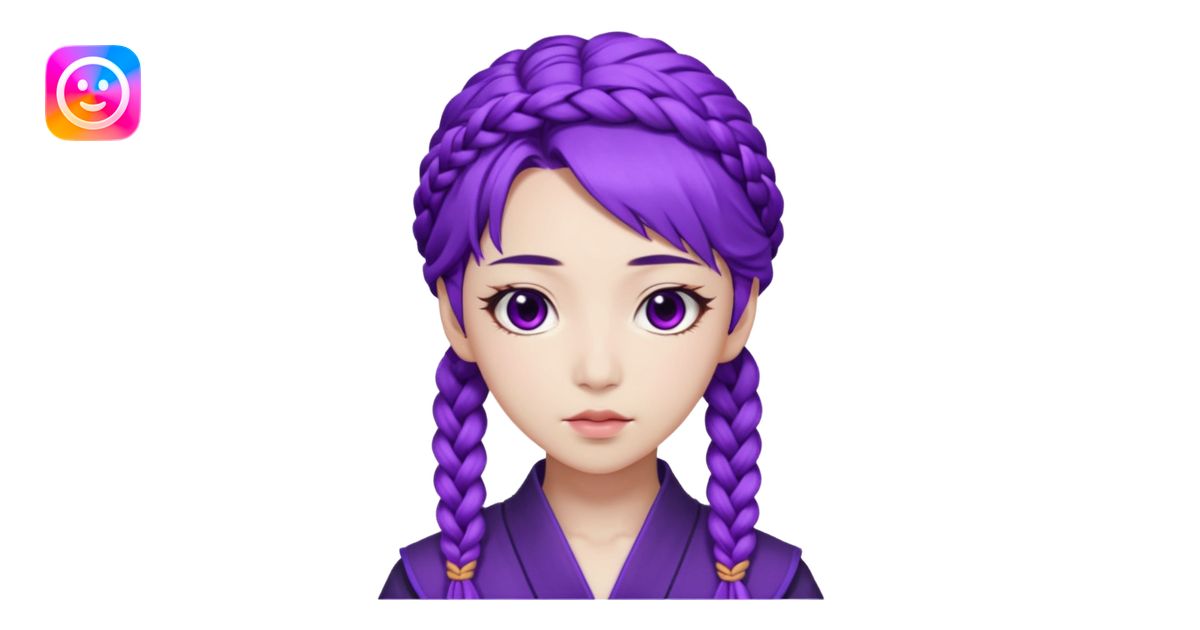 Rumi from K-pop demon hunters purple braid 1 emoji | AI Emoji Generator