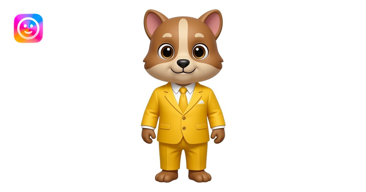Dame un animalito con traje y amarillo emoji | AI Emoji Generator