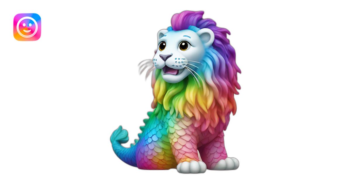 Merlion in rainbow colours emoji | AI Emoji Generator