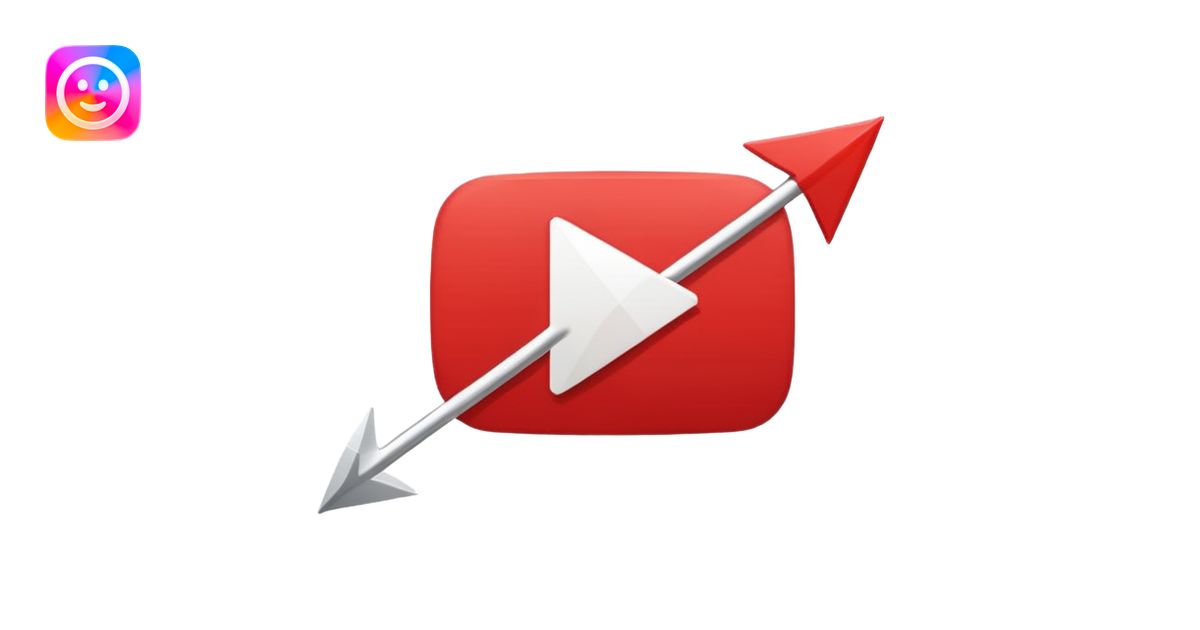 youtube logo red rectangle with withe arrow inside emoji | AI Emoji ...