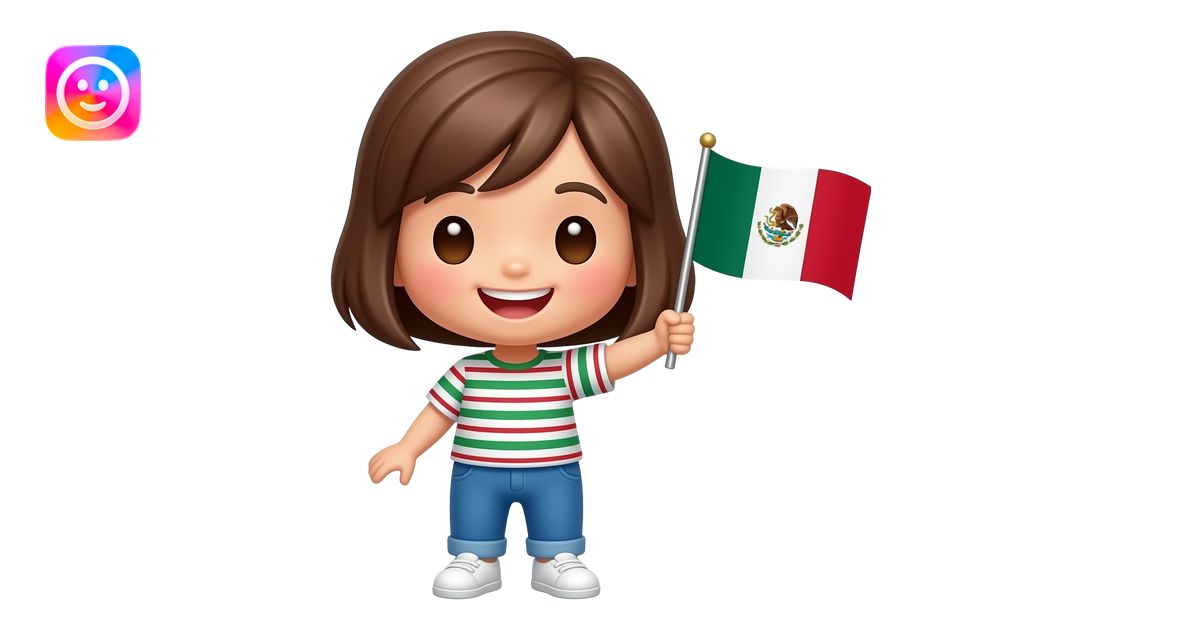 Chibi emoji, big head small body, paper sprite girl, crisp white folded ...