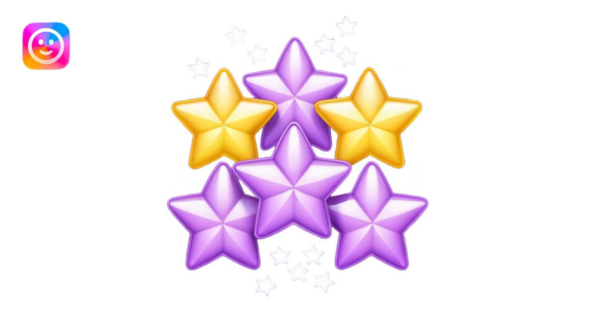 Lilac three stars emoji | AI Emoji Generator