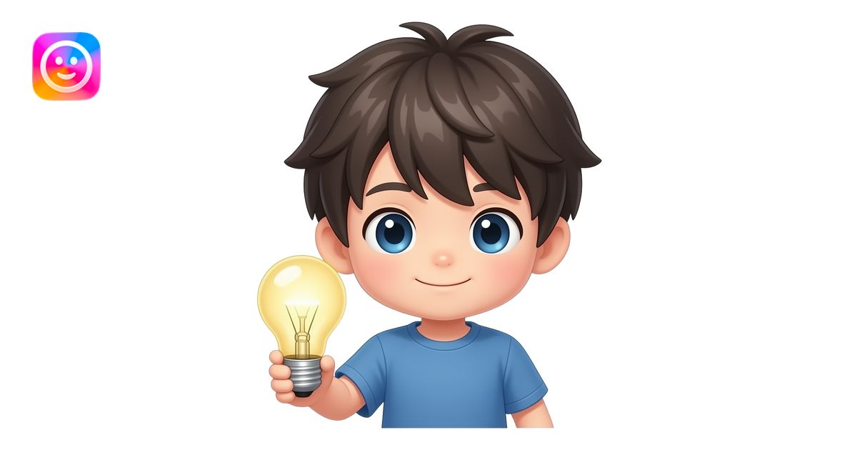 chibi anime boy idea bulb emoji | AI Emoji Generator