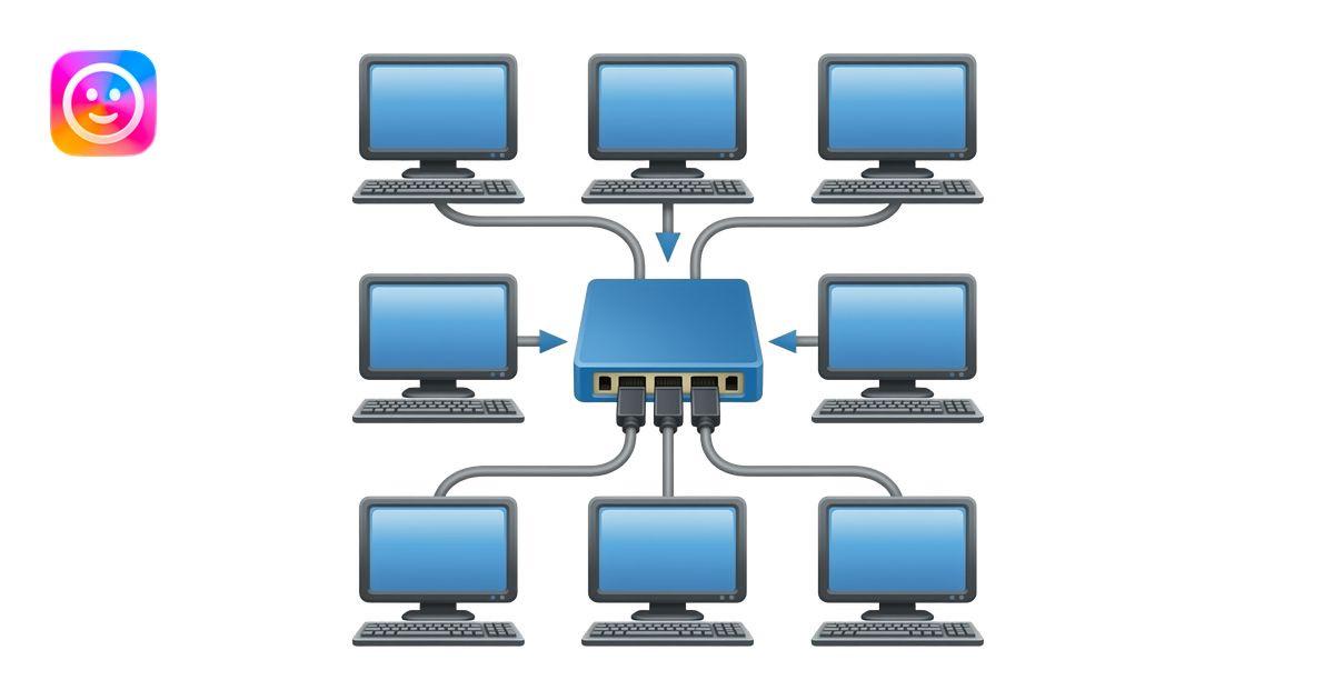 creame un emoji de un HUB que se de a entender que conecta computadoras ...