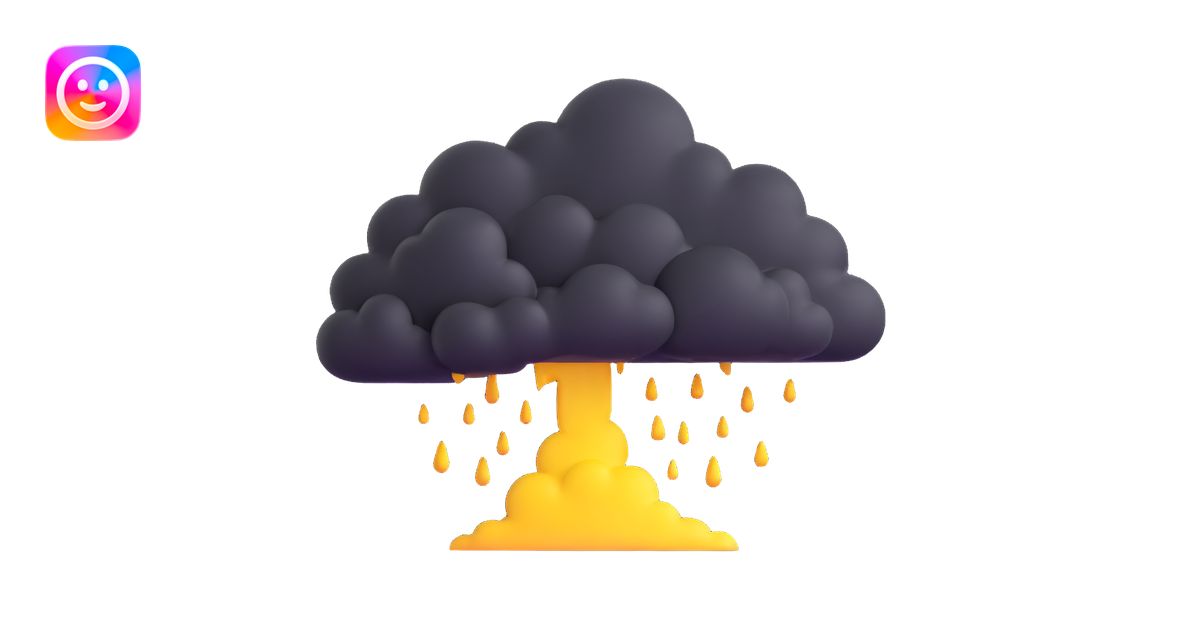 thundercloud with rain and lightning emoji | AI Emoji Generator