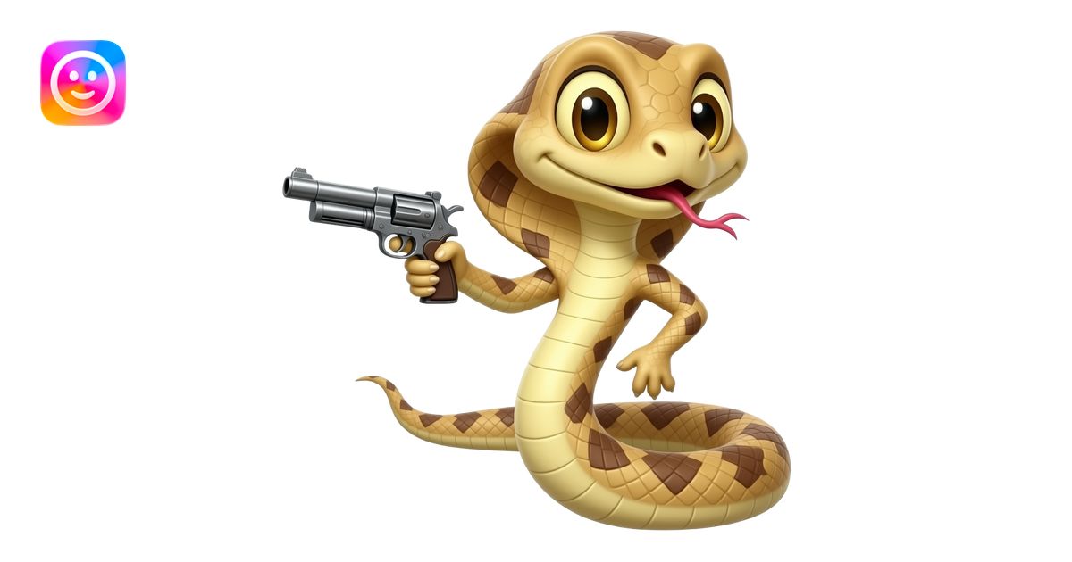 Cobra with a gun emoji | AI Emoji Generator