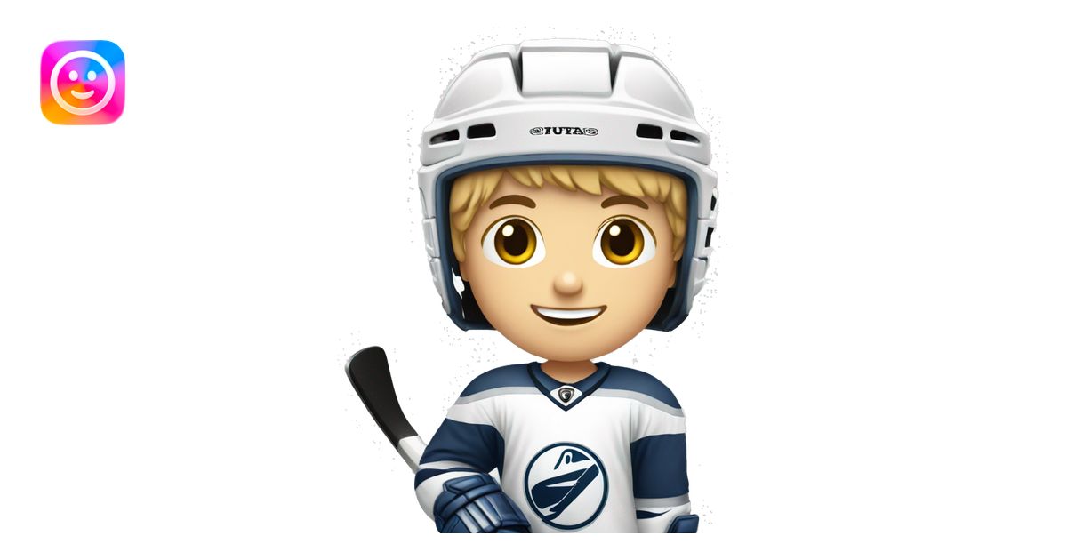 Enfant blanc qui fait du hockey emoji | AI Emoji Generator