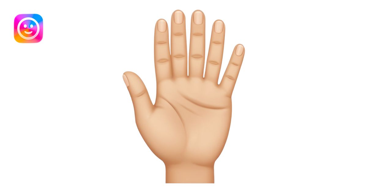 Make a hand (skin complexion) with 4 fingers up, with the thumb tuck in ...