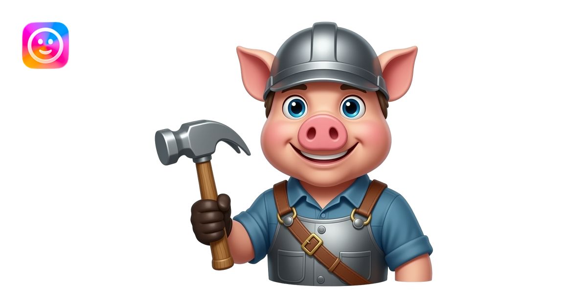 Hog rider emoji with a hammer in this hand riding a hog emoji | AI ...