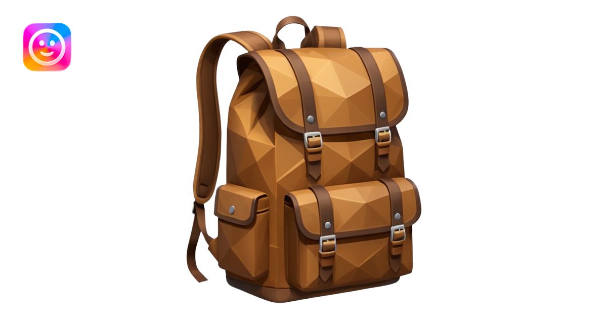 backpack brown emoji low poly emoji | AI Emoji Generator