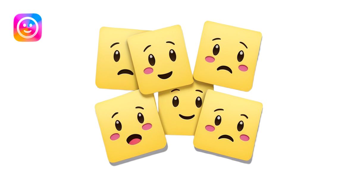 Sticky notes with various emoticons, sad, glad, mad emoji | AI Emoji ...