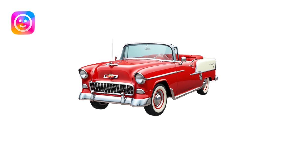 1955 Chevrolet Bel Air Convertible, Red-White color, 32x32 pixels ...