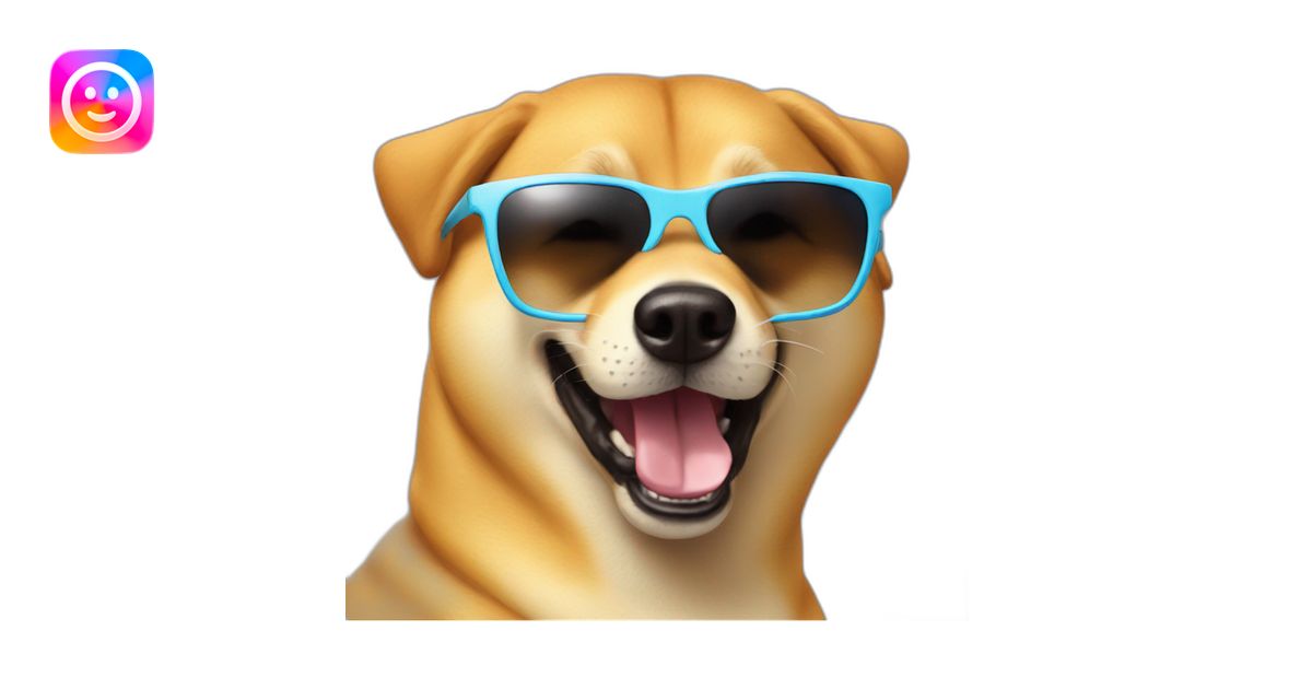 panicking doge with cool sunglasses emoji | AI Emoji Generator