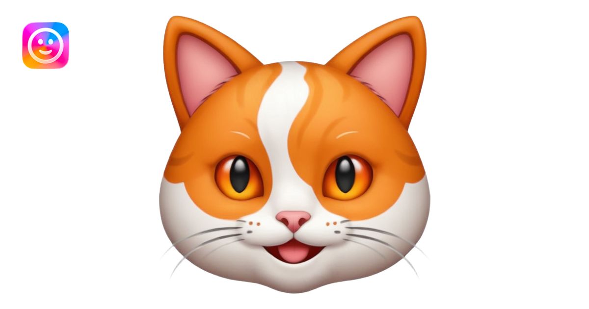 Make a Emoji cat whith black ears and white head emoji | AI Emoji Generator