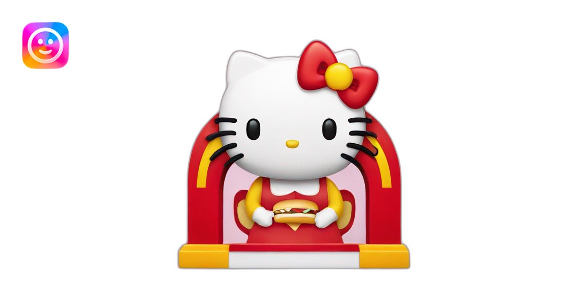 Hello kitty as a McDonald’s sign emoji | AI Emoji Generator